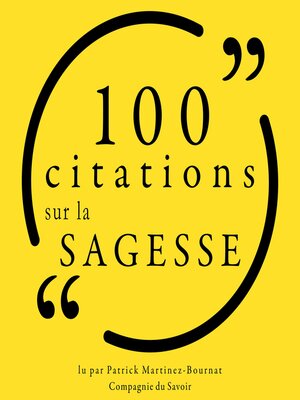 cover image of 100 citations sur la sagesse